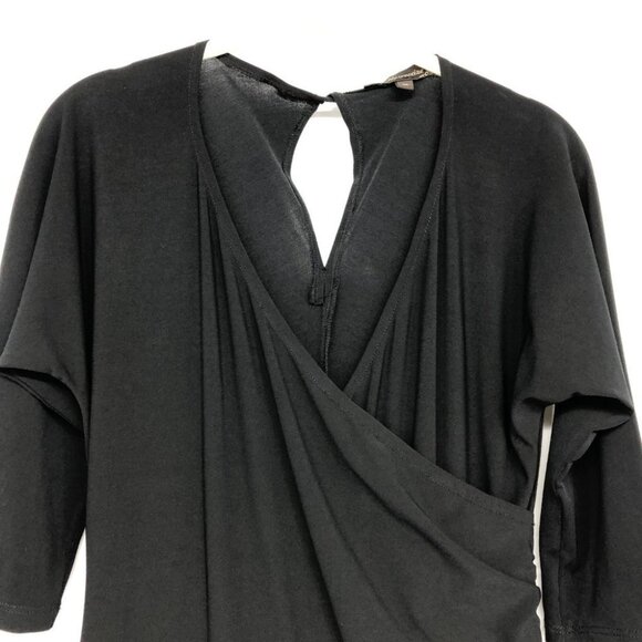 Mesmerize Black Surplice Neckline Half Sleeve Lisa Midi Dress size M - Picture 3 of 16